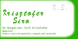 krisztofer siro business card